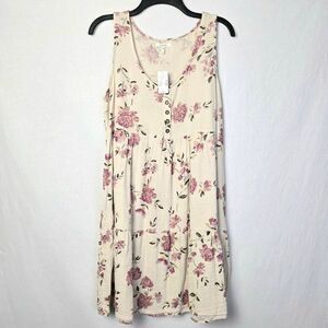 Maurices Floral Sleeveless Button Dress Small